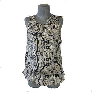 Ann Taylor Silk Blend Sleevless Blouse Snake Print